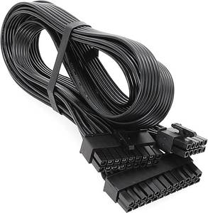 lot 8503 image: 18AWG 10Pin18Pin to 24Pin Modular Power Adapter Cable, 24PIN Modular Cable Black Flat Cable 60cm