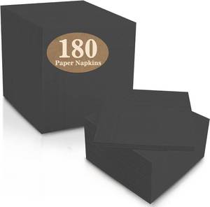 lot 8512 image: 180 Pack Cocktail Napkin - Black 9Bags - Unfolded 10 x 10 Inch Disposable Napkin Paper for Cocktail Napkins, for Wedding, Birthday Party Dessert Wine Paper Napkins - COLORFUL