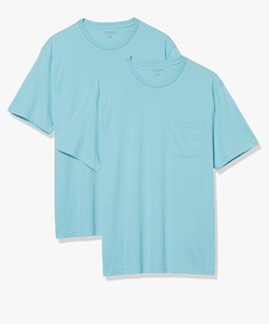 lot 8541 image: Amazon Essentials Mens Short-Sleeve Crewneck Pocket T-Shirts, Pack of 2 Size XS