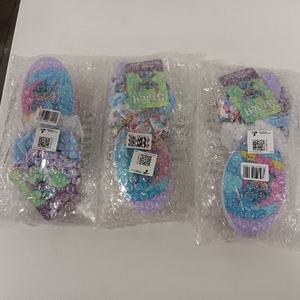 lot 8542 image: 3 Packs Stitch Hair Accessory 5 Pcs Set - 1 Regular 9 inch Hair Brush For Girls  4 Scrunchies For Kids - Barbie Hair Accessories For Girls Detangling Brush Elastic Hair Ties Ropes Scrunchies Ages 3