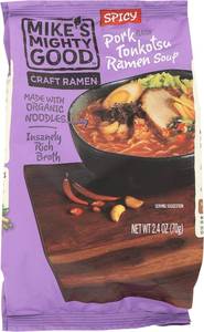 lot 8159 image: Mikes Mighty Good, Ramen Tonkotsu Pork Spicy Pillow Pack, 2.4 Ounce