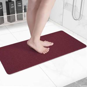 lot 8162 image: Hargiis Non-Slip Bathtub Mat, Anti Slip Shower Mat, Fast Drying Bathtub Mats, Foot Scrubber Mat, Anti Slip Mat for Tub, Floor, Bathroom, Kitchen, Home, Hotel (Wine Red 40 16)