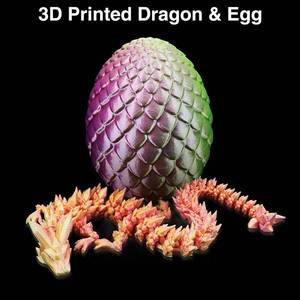 lot 8169 image: 3D Printed Dragon Eggs with Dragon Inside,Color Change with Temperature,Lavender PurpleMint Green to PinkYellow