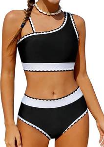 lot 8187 image: Funnycokid Girls Swimsuit Two Piece Bathing Suit Adjustable Straps Kids Bikini Sets Teens Swimwear 9-16Y