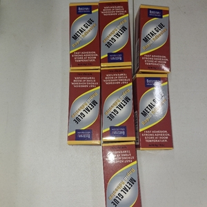 lot 8198 image: 7 Boxes 2 Pack Metal Glue for Small Piece Metals Repair, Wood to Metal Glue, Instant Dry, Waterproof, Heat-Resistant, Clear Cyanoacrylate Adhesives Ideal for Steel, Aluminium, DIY, Jewelry