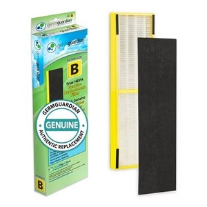 lot 8228 image: GermGuardian FLT4825 HEPA GENUINE Replacement Filter B Air Purifiers for AC4300AC4800AC4900CDAP4500AP2200 Series Gray