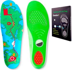 lot 8243 image: Insoles for Airtag Hidden Holder, Comfortable Cushioned Inserts,Anti-Slip,Tracking Device Insert Case for Kids Adults and Elderly, Anti-Lost Tracker Soft Inserts for Shoes (Green, M215-240MM)