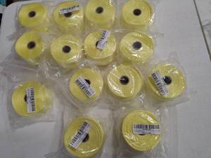 lot 8558 image: 14 Packs 1-12 Inch 30 Yards Rice Yellow Solid Satin Ribbon for Gift Wrapping,Craft Floral Bouquets,Wedding Party,Timeless Flower,Decoration Floral Hair,Balloons