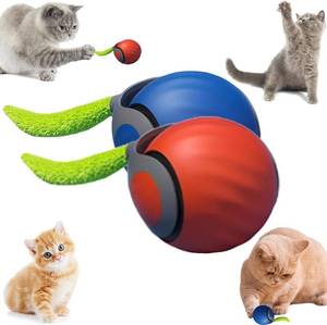 lot 8595 image: LOT OF 17 - Smart Interactive Cat Toys,2025 New Generation Interactive Cats Toys,Interactive Cat Toys for Indoor C at Ball,Automatic Moving Cats Toy Ball with Tail (BlueOrange)