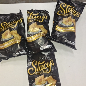 lot 8647 image: 4 Bags Stacy s No Artificial Colors or Flavors Parmesan Garlic and Herb Pita Chips Bag, 7.33 oz