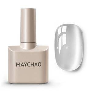 lot 8656 image: MAYCHAO 15ML Silk Silver Cat Eye Gel Nail Polish 1Pc Moonlight Silver Gel Polish with Magnet Soak off Holographic Magnetic Nail Polish for Nail Art Manicure Salon DIY at Home, 0.5 OZ