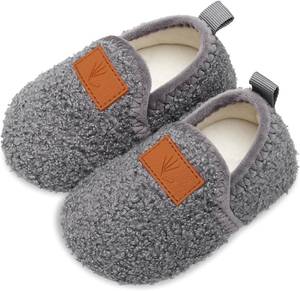 lot 8696 image: Lisdwde Kids Winter Indoor Household Shoes Toddler Boys Girls House Slippers Warm Socks for Baby