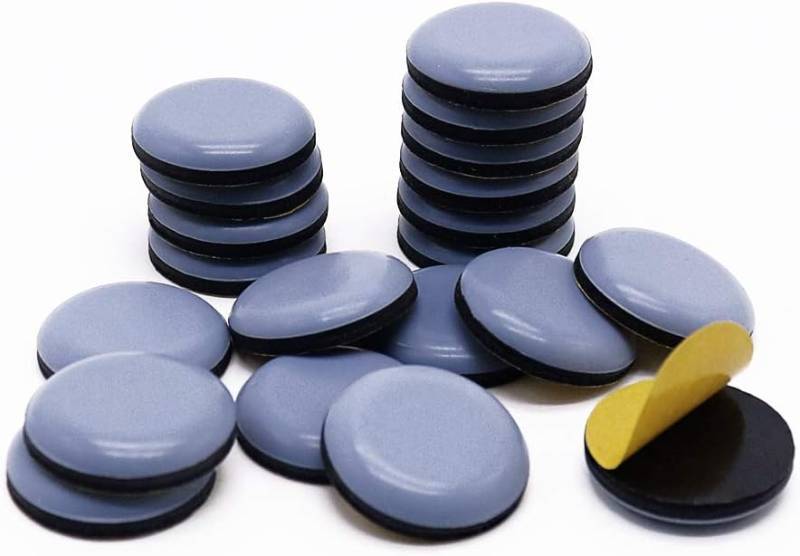 lot 5643 image: 20pcs Stick Furniture Sliders, 1inch Teflon Furniture Glides for Carpet Tile Hardwood (Grayish Blue)