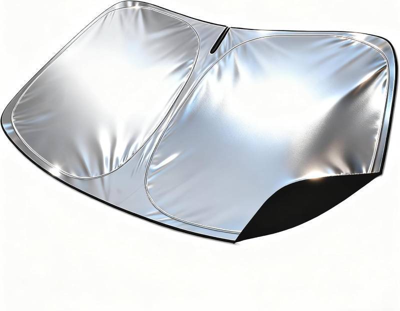 lot 5662 image: Tesla New Model Y Accessories Windshield Sunshade,20202025 2026 for Model Y Juniper Window Shades, Foldable Heat & UV Reflective Sun Visor with Storage Bag,Silver Coating