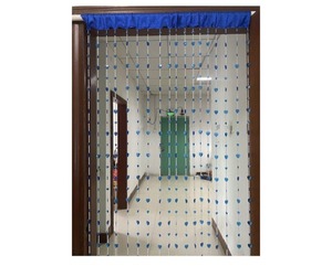 lot 7513 image: ZiDeTang Acrylic Beaded Heart Door Curtain Home D cor Tassel Room Divider Curtain Color Dark Blue Pack of 1