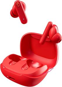 lot 7521 image: Skullcandy Smokin  Buds Wireless Earbuds, Bluetooth Headphones, Noise Isolating Fit, Up to 20 Hours Battery, IPX4 Sweat and Water Resistant, Microphone for iPhone Android - Flame