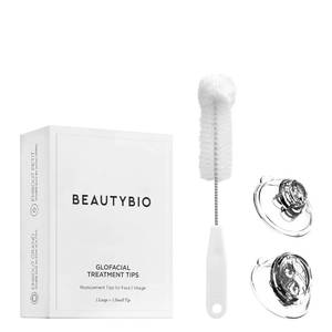 lot 7536 image: BeautyBio GLOfacial Hydro-Infusion Deep Pore Cleansing  Blue LED Clarifying Set Tool  Concentrate