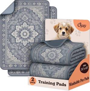 lot 8722 image: Super Absorbent Washable Pee Pads for Dogs (2-Pack)   Reusable Puppy Training Pads, 100% Waterproof & Leakproof Dog Pee Pads with Non-Slip Backing   Durable, Quick-Dry Pet Pads for Crates & Floors