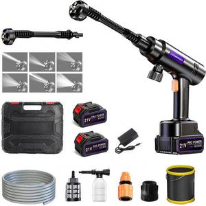 lot 8725 image: Power Stream Pressure Washer Cordless,900PSI Hand Held Batter Powered Portable Cordless Power Washer,with 2 Pack 4.3Ah Batteries,Cordless Pressure Washer with 6-in-1 Nozzle for Car,Patio,Fence
