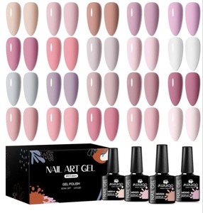 lot 8728 image: Pink Nude Gel Nail Polish Set, 20 Colors Neutral Nude Pink Skin Tone Gel Polish Nail Art Design Salon Home Gifts for Mom