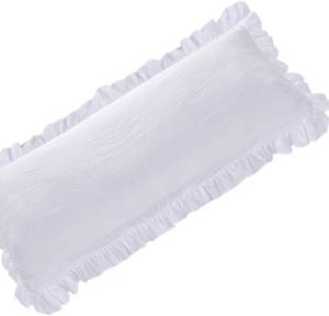 lot 8737 image: Queens House Washed Microfiber Body Pillow Cover 20 54 1 Piece Protection White Shabby Ruffle Pillowcase