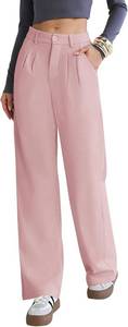 lot 8742 image: Kistore Womens Pants Wide Leg Thick Warm Pleated Work Slacks Fall Winter Business Casual Trousers for Women with Pocket SIZE L