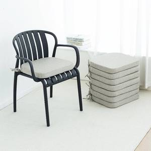 lot 8744 image: Helios&Hestia Indoor Dining Chair Cushions with Ties for Kitchen, Outdoor Seat Pads with Removable Cover, Non-Slip Bottom, Waterproof, High-Resilient Foam, 17 x 16 x 2, Set of 8, Beige