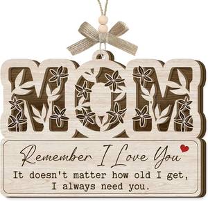 lot 8753 image: Remember I Love You Mom Ornament 2026 - Mothers Day Birthday Gifts for Mom Stepmom Gigi Nana Grandma, Thank You Mother Gift from Daughter Son, Wooden Ornament for Hanging Decor