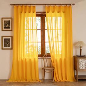 lot 8756 image: MAIHER Gold Pinch Pleat Curtains 102 Inches Long, Soft Touch Lightweight Privacy Light Filtering Sheer Pleated Drapes with Adjustable Hooks for Bedroom Patio, Gold, 42 W x 102 L, 2 Panels