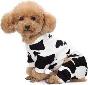 lot 8781 image: Adorable Cow Print Dog Pajamas   Lightweight, Cozy Four-Legged Outfit for Small to Large Dogs and Cats, Soft and Snuggly Pet Wear for Everyday Comfort and Cuteness.L