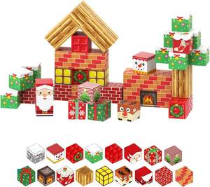 lot 8791 image: 48PCS Christmas Magnetic Blocks Set, Holiday Building Toys for Kids, Educational Magnet Tiles Construction Kit for Boys and Girls