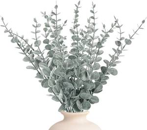 lot 8797 image: LOT OF FOUR - 18pcs Artificial Eucalyptus Stems, Fake Greenery Leaves for Floral Arrangements, Home Office, Wedding Centerpiece, Christmas Party Decor
