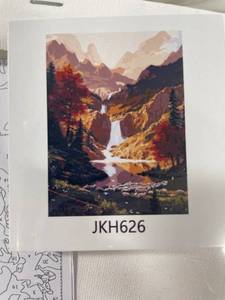 lot 9031 image: QUITEDEW Paint by Numbers for Adults Beginner, Mountain View Paint by Number with Frame, Mountain Nature Paint by Number Adult Home Wall Decoration with Colorful Box 8x12 Inch(Mountain Scenery)