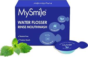 lot 9033 image: MySmile Water Flosser Mouthwash, Travel Size Concentrated Mouth Wash for Adults, 15x Concentrated Equals 200 FL oz, Alcohol Free for Bad Breath, Fresh Mint, (30 Uses, 0.06 fl oz)