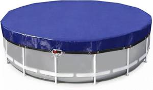 lot 9034 image: 15 Ft Pool Covers for Above Ground Pools with Automatic Siphon Drain, Extra Thick Heavy-Duty Round Winter Pool Cover, Stop Waterlogging, 2-in-1 Tear-Proof UV-Resistant Pool Tarps with Pulley and Cab