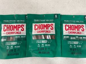 lot 9044 image: 3 Bags CHOMPLINGS Italian-Style Beef Sticks - 6ct0.5oz