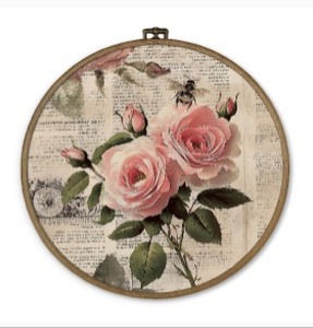 lot 9087 image: Pink Roses Wall Decor 10x10