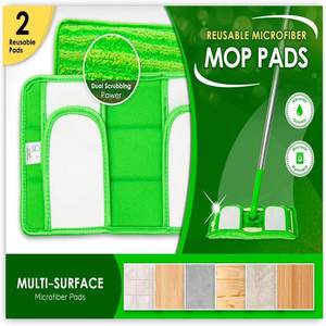 lot 9091 image: 2 Pack Reusable Pads Compatible with Swiffer Sweeper Mops - Washable Microfiber Mop Pad Refills