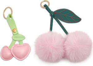 lot 9097 image: Cherry Bag Charms,Cute Purse Keychain,Key Chains Women Cute,Car keyrings leather handbags,Valentines Day Gifts