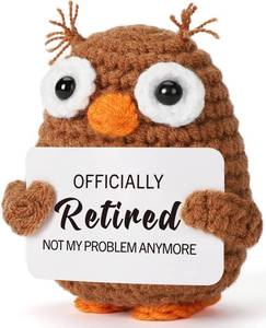 lot 9113 image: Christmas Stocking Stuffers Retirement Gifts for Women Men Coworker Leaving Boss Farewell Funny Crochet Owl Animal Office Desk Decor Teacher Nurse Goodbye Present