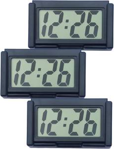 lot 9122 image: Small Digital Clock Portable Travel Clock Classroom Bedroom Bathroom Glass Car Motorcycle Dashboard Mini Clock Battery Operated Self Adhesive (3, RED)
