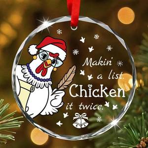 lot 9145 image: JOETMAE Funny Christmas Ornament - Chicken Ornament for Christmas Tree Rooster Holiday Xmas Decoration - Farmhouse Gift for Poultry Lovers