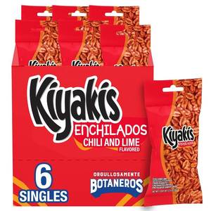 lot 8843 image: Kiyakis Enchilados 6 pc  2.75 oz Box, Chili & Lime Flavored Spicy Fried Peanuts