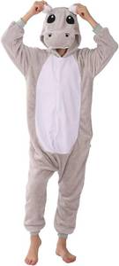 lot 8909 image: Animal Onesie Costume for Kids Halloween Costumes for Girls Boys Cosplay Outfit Hippo L
