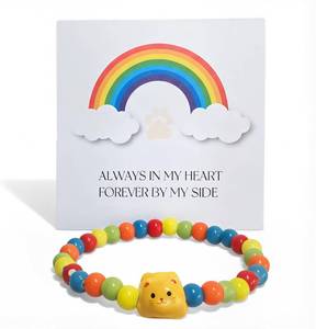 lot 8912 image: Pet Loss Sympathy Gift, Dog Memorial Gifts, Rainbow Bridge Dog & Cat Memorial Bracelet with Grieving Pet Parents