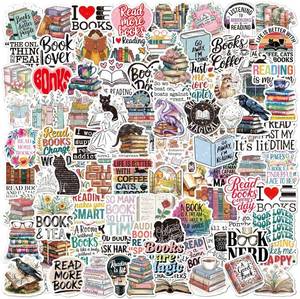 lot 8914 image: 100PCS Bookish Stickers for Kindle, Book Reading Kindle Stickers Pack for Books, Water Bottles, Laptops, Book Lover Sticker Accessories Gifts for Kids Teens Adults(Holographic)