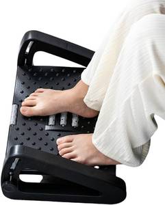 lot 8925 image: Ergonomic Under Desk footrest with Adjustable Height and Foot Massage Roller, Ideal Desk Foot Rest for Office Work, Black Foot Stool for Under Desk Comfort