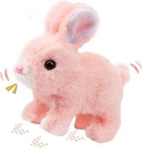 lot 8929 image: KEHOO Hopping Bunny Toy, Easter Educational Interactive Bunny Toy, Plush Bunny Hopping Rabbit with Sounds and Movements, Twitching Mouth and Nose, and Wiggling Ears color khaki