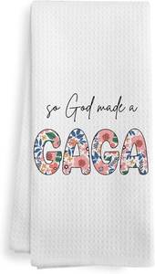 lot 8938 image: Gifts Gift for Grandma from Grandkids, Mothers Day Christmas Birthday Kitchen Gifts, Happiness is Being Floral Kitchen Dish Hand Tea Towels for Bathroom, 16x24 Inch