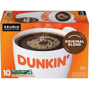 lot 8983 image: Dunkin  Original Blend Medium Roast Coffee, Keurig K-Cup Pods, 10 Count Box
